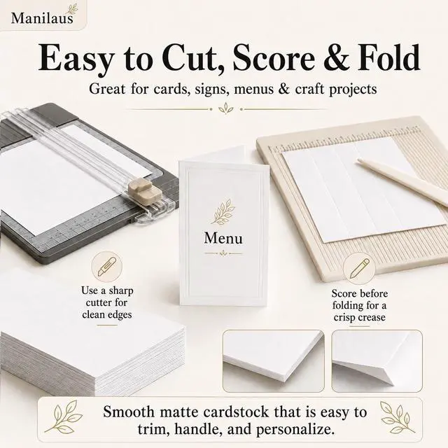 Alt view image 7 of 7 - White Cardstock 8.5 x 11, Heavy 80 lb Card Stock Paper, 30 Sheets.