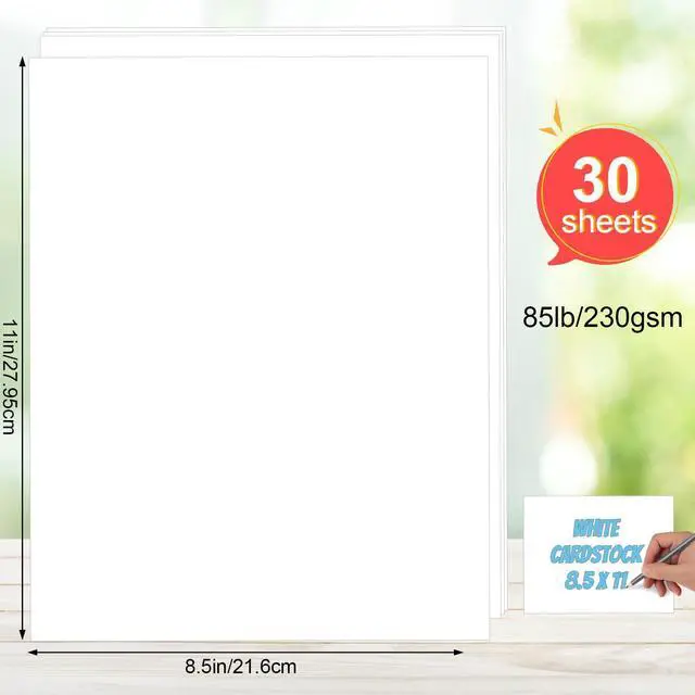Alt view image 2 of 7 - White Cardstock 8.5 x 11, 230gsm Cover Cardstock Paper, 85 Lb Heavy Card Stock for Printer, Card Stock Paper for Invitations, Scrapbooking, Crafts, Diy Cards, Decoration, Drawing (30 Sheets)
