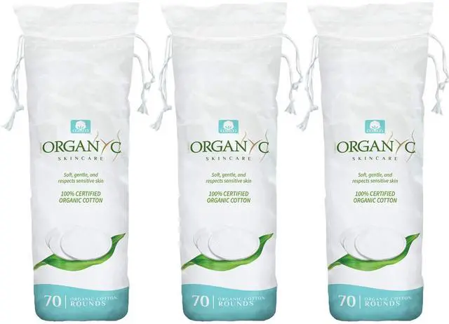 Main image of 100% Organic Cotton Rounds - Biodegradable Cotton, Chemical Free, For Sensitive Skin (210count) - Daily Cosmetics Beauty and Personal Care