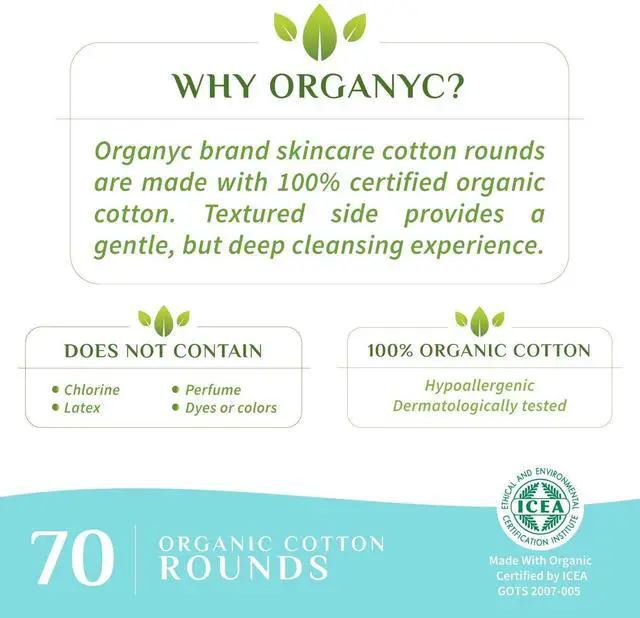 Alt view image 6 of 6 - 100% Organic Cotton Rounds - Biodegradable Cotton, Chemical Free, For Sensitive Skin (210count) - Daily Cosmetics Beauty and Personal Care