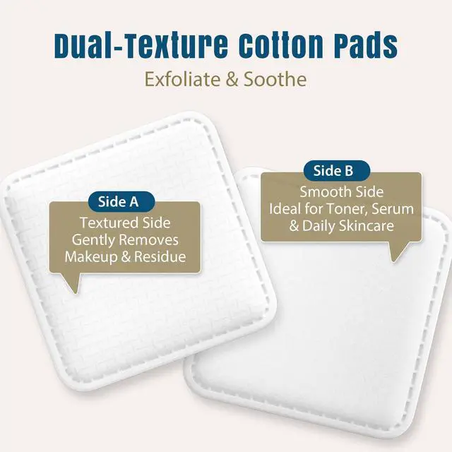 Alt view image 4 of 7 - Large Cotton Pads for Face, 3 x 3 Makeup Remover Pads, 120 ct