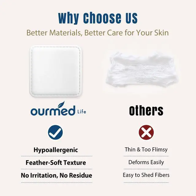 Alt view image 7 of 7 - Large Cotton Pads for Face, 3 x 3 Makeup Remover Pads, 120 ct