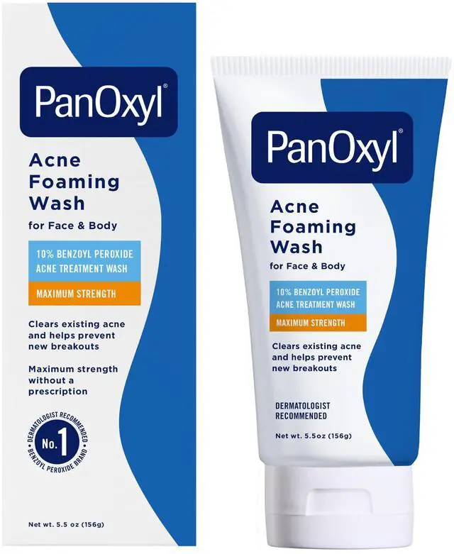 Main image of 10% Benzoyl Peroxide Acne Foaming Wash, Maximum Strength, Daily Acne-Fighting Face and Body Cleanser, Face Wash to Clear, Treat and Prevent Acne Pimples and Stubborn Breakouts, 5.5 Oz Tube