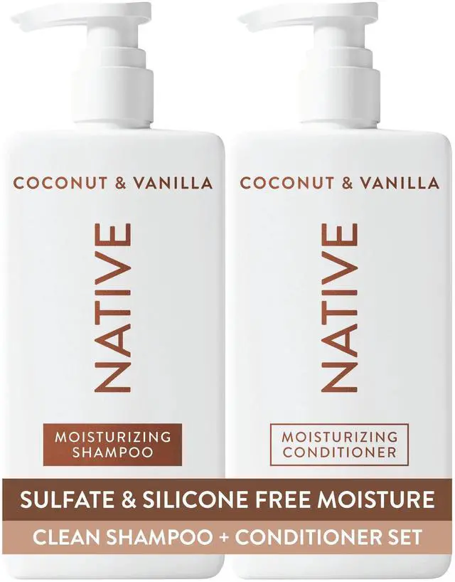 Main image of Coconut & Vanilla Shampoo and Conditioner Contain Naturally Derived Ingredients | All Hair Types, Color & Treated, Fine to Dry Damaged, Sulfate & Dye Free - 2-Pack