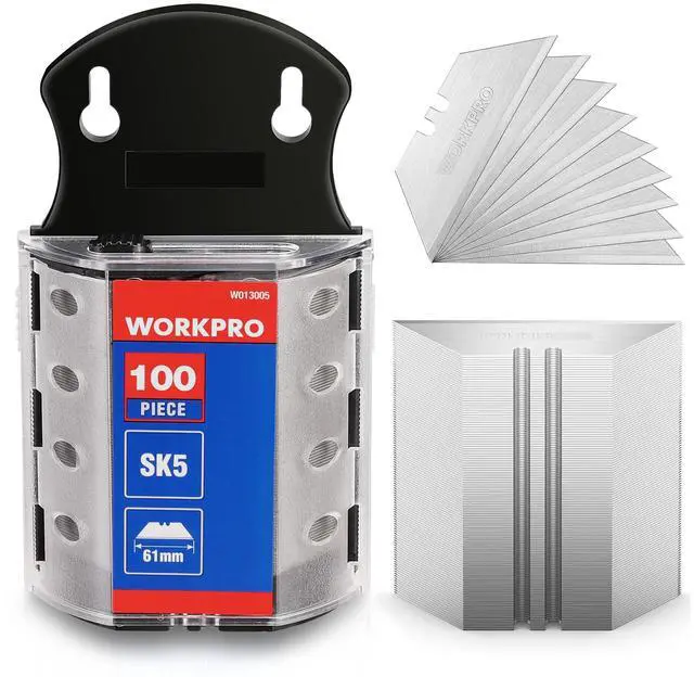 Main image of Utility Knife Blades, 100-Pack SK5 Steel Blades with Dispenser