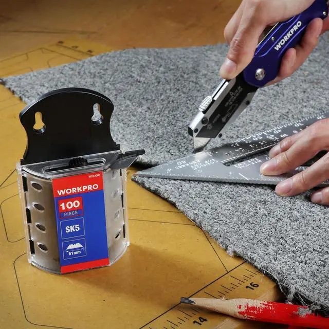 Alt view image 7 of 7 - Utility Knife Blades, 100-Pack SK5 Steel Blades with Dispenser