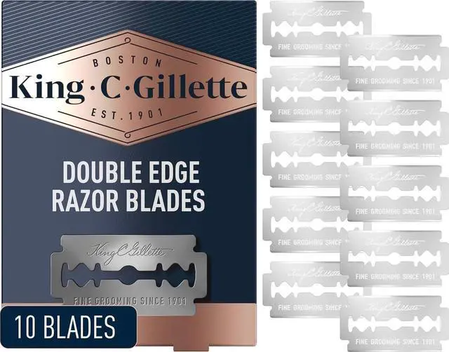 Main image of Double Edge Safety Razor Blades 10 count, Stainless Steel Platinum Coated Blades