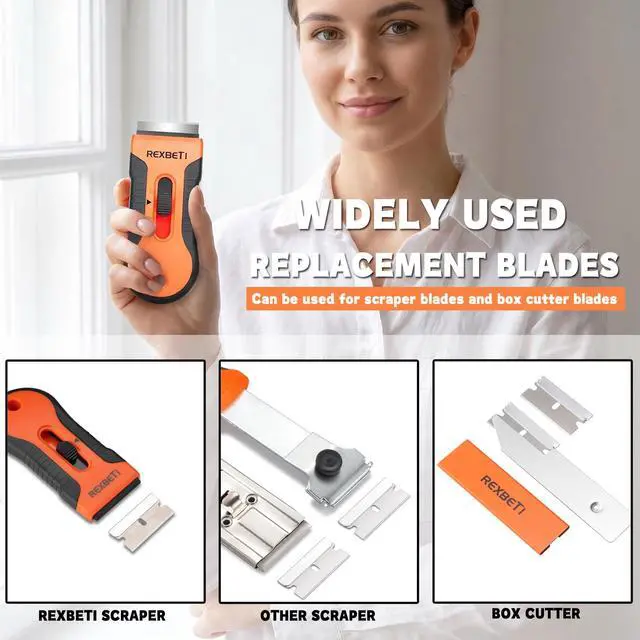Alt view image 5 of 7 - 100 Pack Single Edge Razor Blades, Industrial Scraper Razor Blades