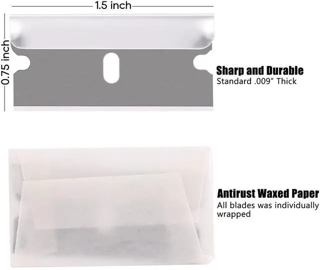 Alt view image 7 of 7 - 100 Pack Single Edge Razor Blades, Industrial Scraper Razor Blades