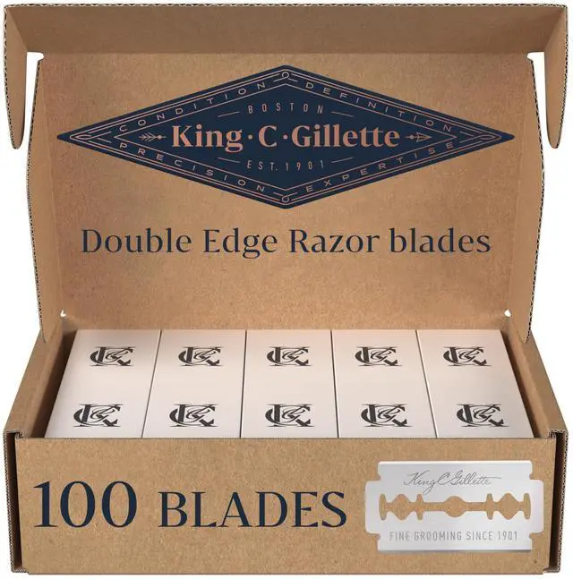 Main image of Double-Edge Safety Razor blades for better control, 100 count, with anti-friction coating