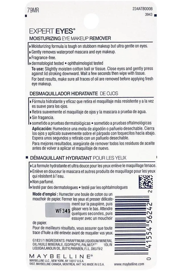 Alt view image 3 of 5 - New York Expert Eyes Moisturizing Eye Makeup Remover, For Waterproof Eye Makeup, 2.3 fl. oz.