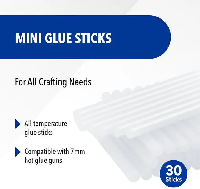 Alt view image 2 of 7 - 16837 Premium All-Temperature Mini Glue Sticks for Hot Glue Gun, 30 Pack