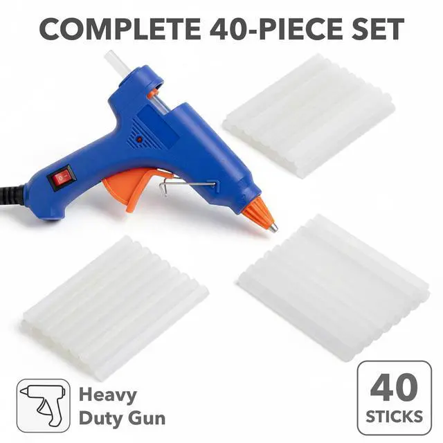 Alt view image 2 of 7 - Mini Hot Glue Gun with 30 Glue Sticks Set, Blue