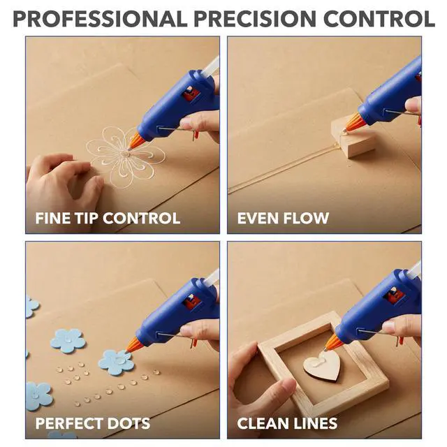 Alt view image 4 of 7 - Mini Hot Glue Gun with 30 Glue Sticks Set, Blue