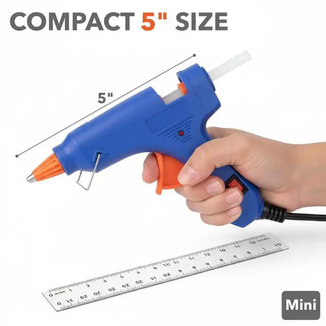 Alt view image 5 of 7 - Mini Hot Glue Gun with 30 Glue Sticks Set, Blue