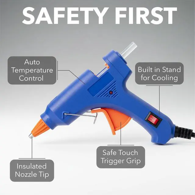 Alt view image 6 of 7 - Mini Hot Glue Gun with 30 Glue Sticks Set, Blue