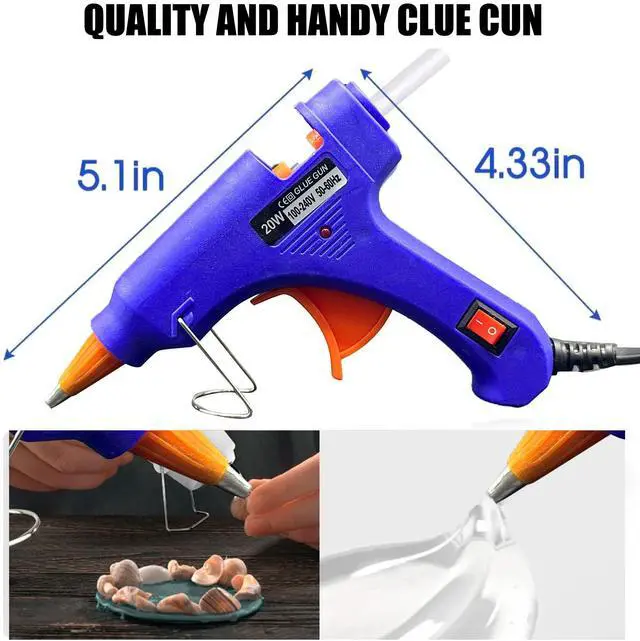 Alt view image 3 of 6 - Mini Hot Glue Gun Kit with 10 Sticks 20W Fast Heating Craft Tool - | Quick Melt Set for DIY Art, Home Repair & School Projects. Lightweight, Easy Use. (Blue)