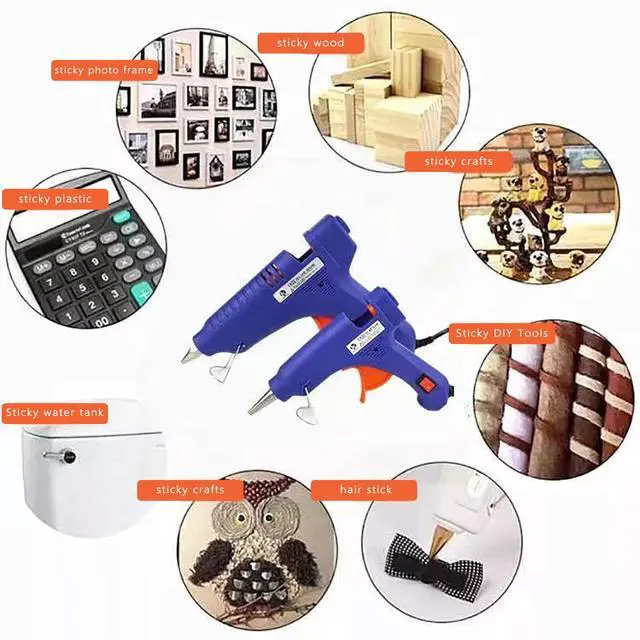 Alt view image 6 of 6 - Mini Hot Glue Gun Kit with 10 Sticks 20W Fast Heating Craft Tool - | Quick Melt Set for DIY Art, Home Repair & School Projects. Lightweight, Easy Use. (Blue)