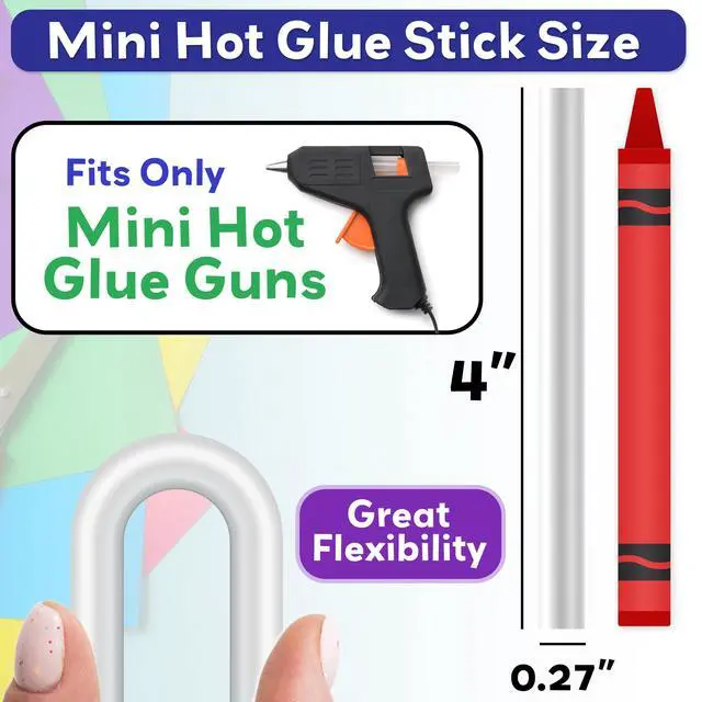 Alt view image 2 of 6 - Mini Hot Glue Sticks for Mini Glue Guns, Clear, 200 Pack