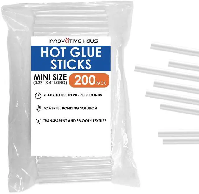 Main image of Mini Hot Glue Sticks for Mini Glue Guns, Clear, 200 Pack