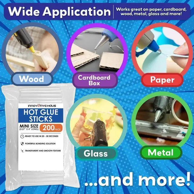 Alt view image 6 of 6 - Mini Hot Glue Sticks for Mini Glue Guns, Clear, 200 Pack