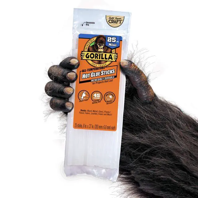 Alt view image 2 of 6 - Hot Glue Sticks, Clear, Mini Size, 25 Count, 8" Long x 0.27"