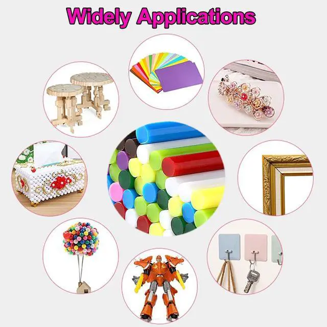 Alt view image 5 of 7 - 50PCS Hot Glue Sticks for Hot Glue Gun 7mm Glue Gun Sticks Opaque Color Glue Sticks for Glue Gun Colored Mini Hot Melt Glue Sticks Color Mini Glue Sticks Multipurpose for Art & Craft Project