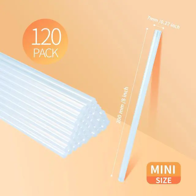 Alt view image 2 of 7 - Mini hot Glue Gun Sticks 120 Pcs Clear hot Glue Sticks Dia 0.27 x 8 Long Mini Glue Stick, All-Purpose Glue Sticks Bulk for Crafting, Scrapbooking & More - Compatible with Most Glue Guns