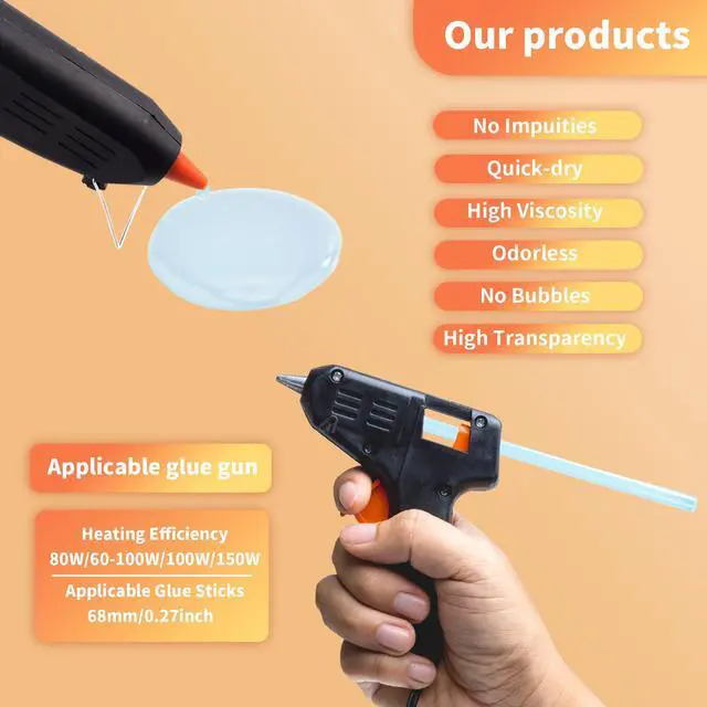 Alt view image 4 of 7 - Mini hot Glue Gun Sticks 120 Pcs Clear hot Glue Sticks Dia 0.27 x 8 Long Mini Glue Stick, All-Purpose Glue Sticks Bulk for Crafting, Scrapbooking & More - Compatible with Most Glue Guns