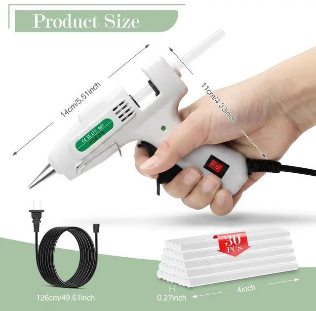 Alt view image 6 of 7 - Mini Hot Glue Gun Kit with 30 Glue Sticks 20w Fast Preheating
