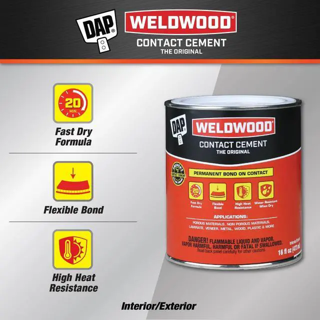 Alt view image 2 of 6 - Weldwood Original Contact Cement, Tan, 16 Oz (7079800271)