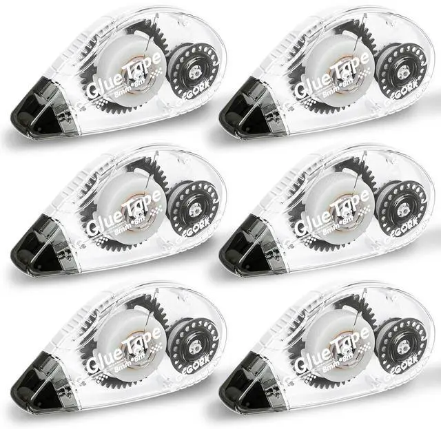 Main image of Double Sided Glue Tape Roller 156 ft Total, 6-Pack, Grey