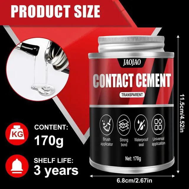 Alt view image 7 of 7 - 6 OZ Contact Cement Adhesive, Instant Strong Bonding, Waterproof
