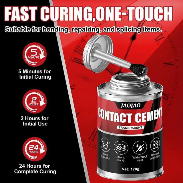 Alt view image 4 of 7 - 6 OZ Contact Cement Adhesive, Instant Strong Bonding, Waterproof