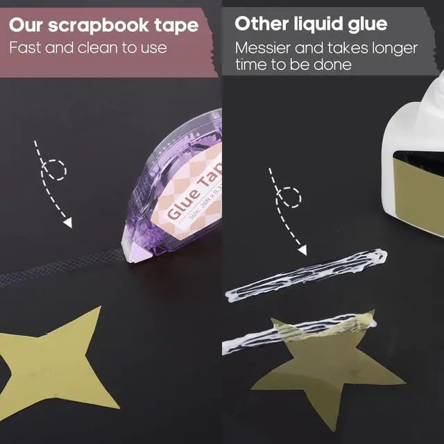 Alt view image 3 of 7 - Scrapbook Tape, Glue Tape for Crafts, 6 Pack, Light-Colored Shell