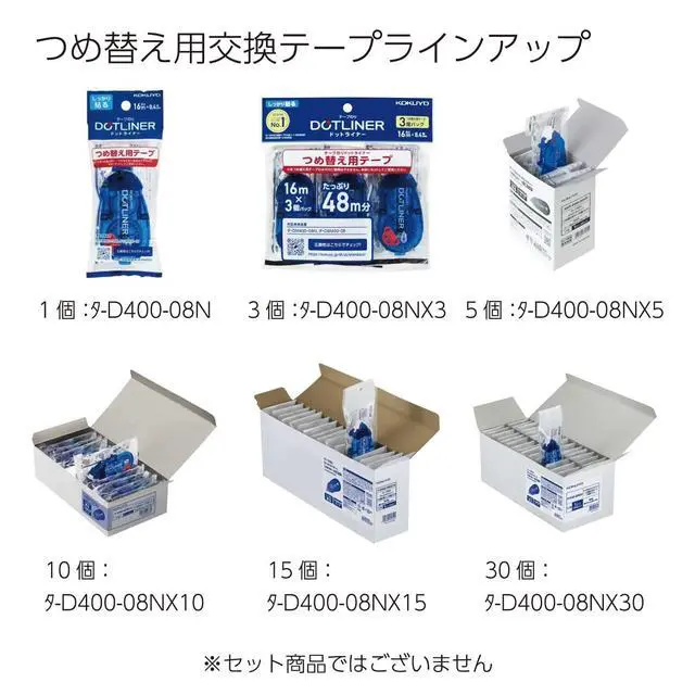 Alt view image 5 of 7 - Glue Tape for Scrapbooking, 52.5 Ft x 0.33 in Double Sided Tape Roller for Crafts, Blue Dot Pattern Tape Runner, Adhesive Scrapbook Supplies. Japan Import (TA-DM400-08)