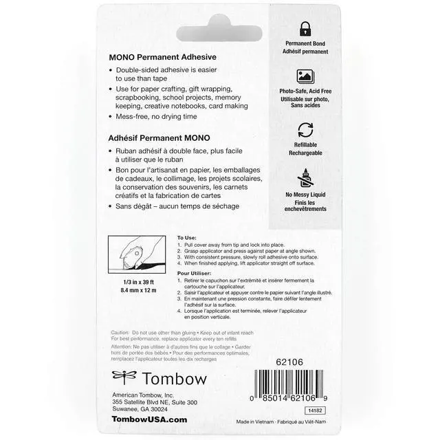 Alt view image 7 of 7 - 62106 Mono Permanent Adhesive Applicator. Easy to Use Tape Runner for Strong, Instant Bond.