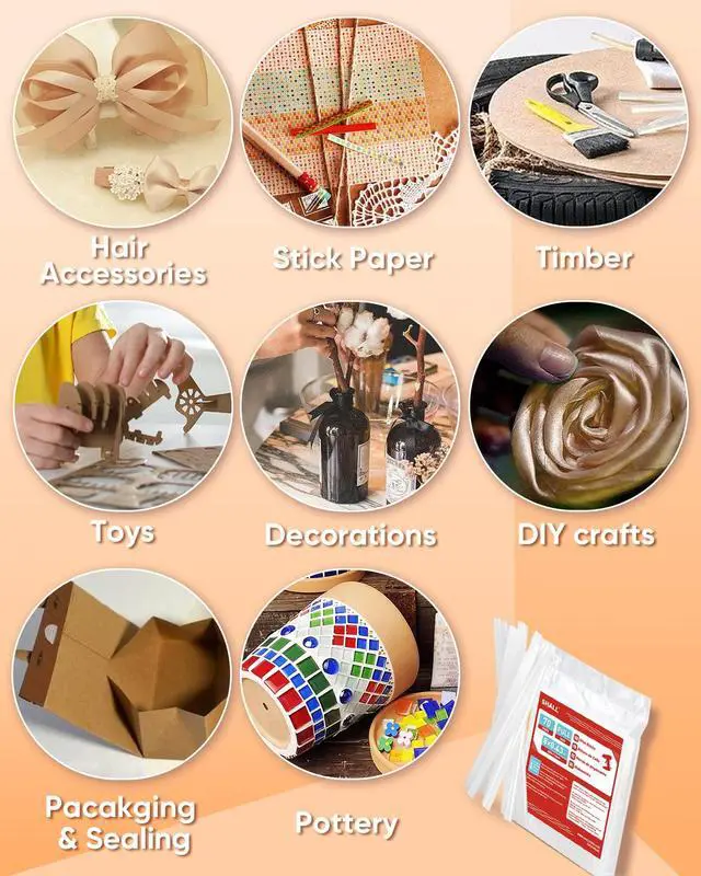 Alt view image 7 of 7 - Full Size Hot Glue Sticks, 0.43 Dia x 8 Long, 70-Pack Clear Hot Melt Glue Gun Sticks for All-Temp Glue Guns, Multipurpose for Kids Adults DIY Art Craft Sealing Repairing Festival Decoration
