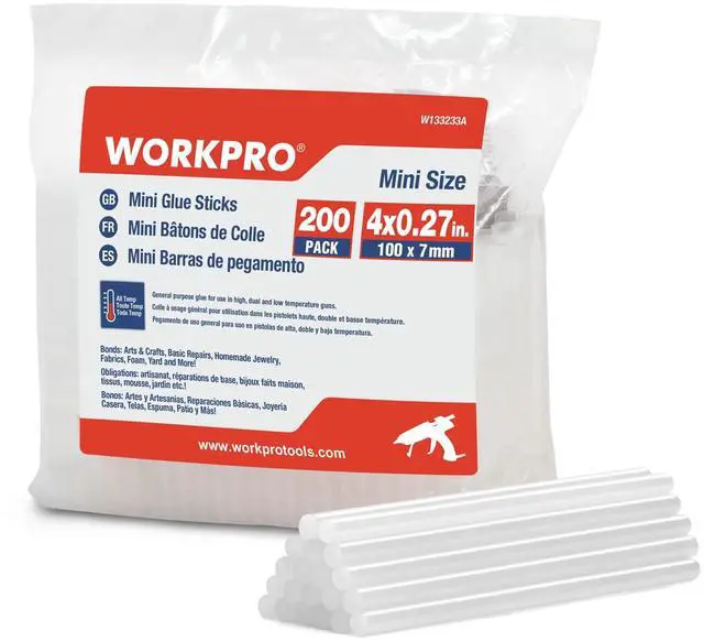 Main image of Hot Glue Sticks, Compatible with Most Glue Guns, Multipurpose for DIY Art Craft General Repairs, Home Decoration and Gluing Projects (0.27"x4" 200PCS)