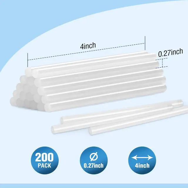 Alt view image 2 of 7 - Hot Glue Sticks, Compatible with Most Glue Guns, Multipurpose for DIY Art Craft General Repairs, Home Decoration and Gluing Projects (0.27"x4" 200PCS)