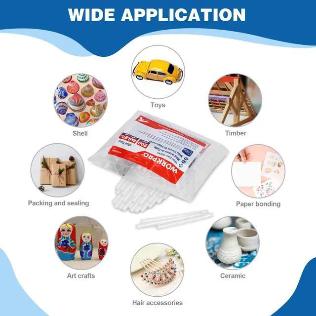 Alt view image 7 of 7 - Hot Glue Sticks, Compatible with Most Glue Guns, Multipurpose for DIY Art Craft General Repairs, Home Decoration and Gluing Projects (0.27"x4" 200PCS)