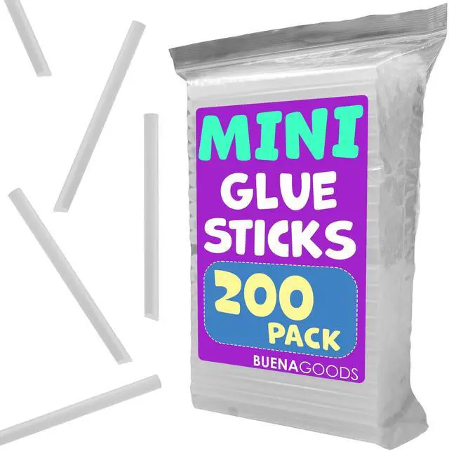 Main image of Clear Mini Hot Glue Sticks, 4" x 0.27", 200 Pack