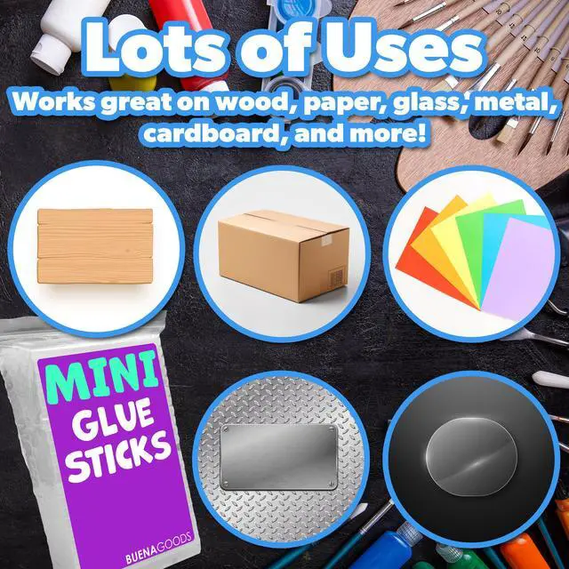 Alt view image 6 of 6 - Clear Mini Hot Glue Sticks, 4" x 0.27", 200 Pack
