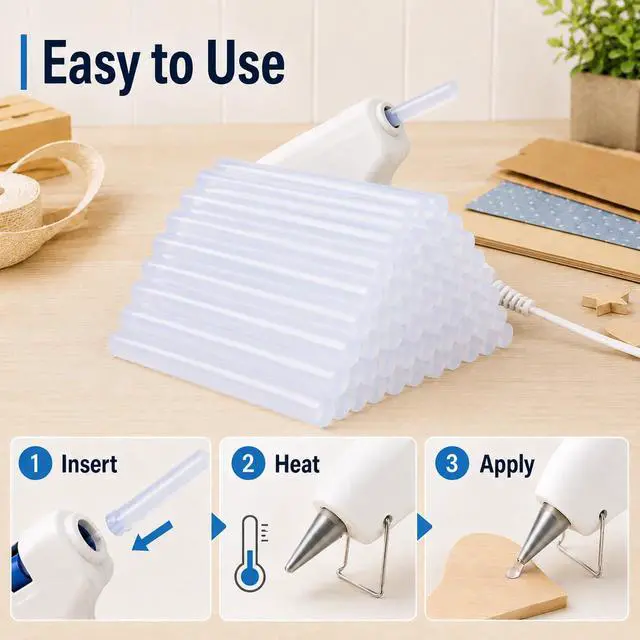 Alt view image 5 of 7 - Sukh 50PCS Mini Hot Glue Sticks - Clear Mini Glue Gun Sticks for Crafting