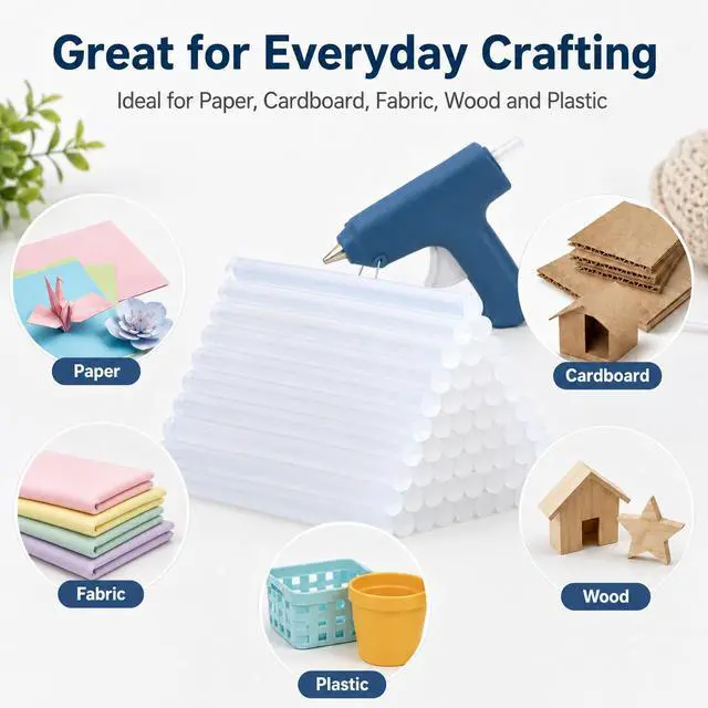 Alt view image 6 of 7 - Sukh 50PCS Mini Hot Glue Sticks - Clear Mini Glue Gun Sticks for Crafting