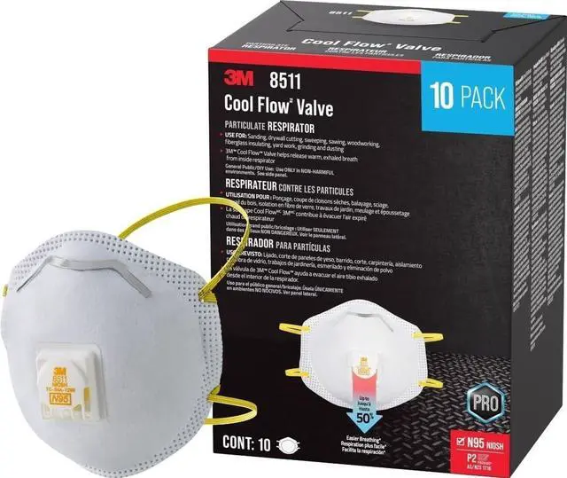 Main image of 8511 Drywall Sanding N95 Cool Flow Valved Disposable Respirator, 10-Pack