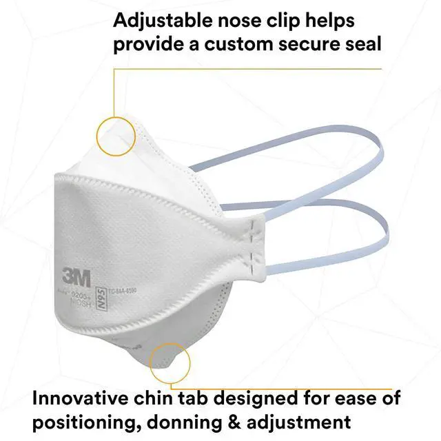 Alt view image 2 of 7 - Aura Particulate Disposable Respirator 9205+, N95, Pack of 20, NIOSH