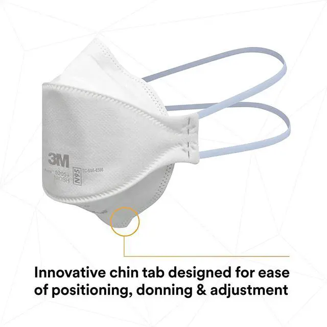 Alt view image 3 of 7 - Aura Particulate Disposable Respirator 9205+, N95, Pack of 20, NIOSH