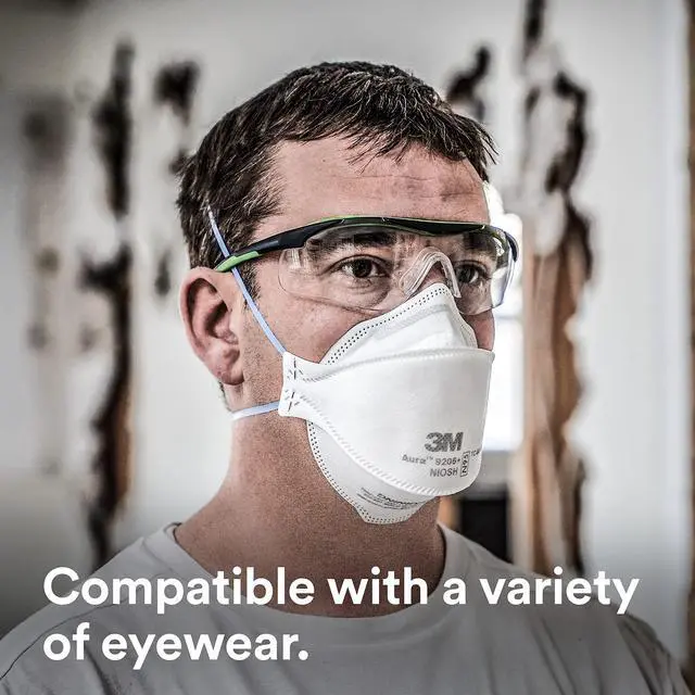 Alt view image 6 of 7 - Aura Particulate Disposable Respirator 9205+, N95, Pack of 20, NIOSH