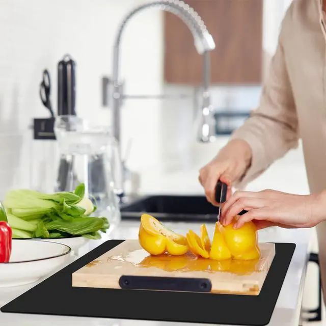Alt view image 3 of 6 - Thick(2MM) Silicone Mats for Kitchen Counter, Black, 23.6"x15.7"